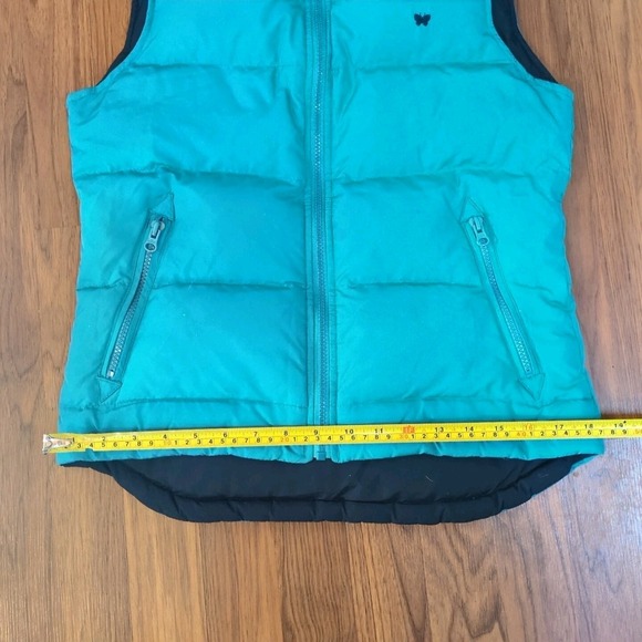 Vintage Y2K Aeropostale Down Puffer Vest Women Sz M Blue Full-Zip Preppy Pockets - Picture 15 of 16